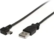 StarTech Mini USB Cable - A to Right Angle Mini B - 3 Feet (USB2HABM3RA),Black
