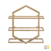 Wall Mounted Wine Rack, Metal Hanging Wine Bottle Holder Holds 3 Bottles Gold