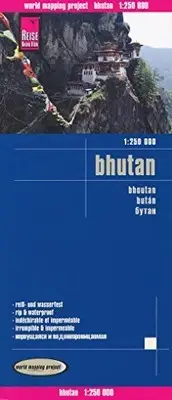 BHUTAN 1:250,000 TRAVEL MAP, WATERPROOF, GPS-COMPATIBLE, By Reise Knowhow *NEW*
