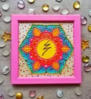 Reiki symbols art Raku mandala painting on glass Healing Usui Reiki vegan decor