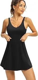 [AVGO] Womens Tennis Dress with Built-in Bra & Separate Shorts,Athletic Dress with 4 Pockets Workout Dress for Golf Exercise