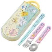 NEW Trio Set Pokemon Pikachu Compact Triple Set Fork Spoon Chopsticks yellow