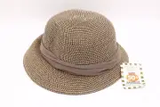 Elegant Fashion Sun Hat with wrap, brown