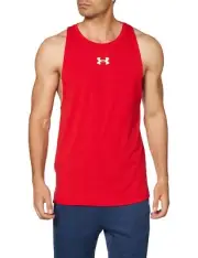 Under Armour Men's Baseline Cotton Tank , Red (600)/Summit White, Large