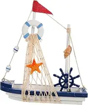 RORPOIR Mediterranean Style Wooden Sailboat Ornament Home Office Decor Compact Lightweight