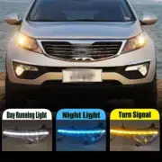 Fit For Kia Sportage 2011-2014 LED DRL Front Fog Light Lamp Streamer 3-Color (for: Kia)