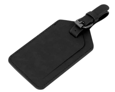 cow Leather travel luggage baggage ID name card tag case holder bag black 844