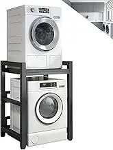 Adjustable Height Dryer Stand for Front Load Washer & Dryer Portable Stacking Kit with 400KG Capacity Small Kitchen Bathroom Shelf Rack