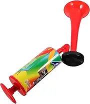 Totority Handheld Large Air Horn Pump, Loud Noise Maker for Sports Events, Parties, Safety Alarms, Portable Cheer Tool, Red Handle, Lightweight and Easy to Carry, Set of 3