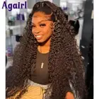 Burgundy 99J Kinky Curly 13x6 LaceFrontal Human Hair Wig 13X4 Glueless WaterWave