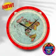 NEW Flat Earth Gleason 24-Hour Wall Clock 1892 World Map USA Europe Version Gift