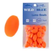 Wild Blue Tackle Soft Lumo Beads Orange 10mm Qty 35