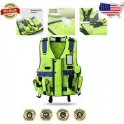 Professional Reflective Security Vest - Lightweight, Waterproof & Multi-Pocket