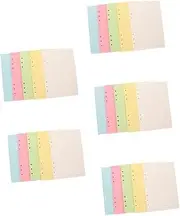 OHPHCALL 5sets Ring Planner Refills A5 Loose Leaf Paper 6 Hole Punched College Ruled 5 Colors for Planner Binder Supplies 100sheets*5