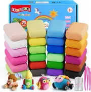 Ifergoo Modeling Clay - 24 Colors Air Dry Clay, DIY Magic Clay with Tools and Mu