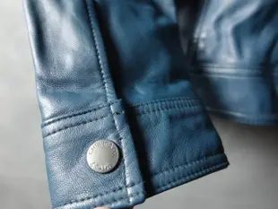 法國品牌 CHEVIGNON 藍色 羊皮 真皮皮衣 XS號
