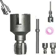 Pipe Thread Cutting Tool, New Electric Drill Compatible Pvc Pipe Threader Kit, 1/2", 3/4" Thread Trimming and Angle Bolt Repair Tool, Garden Hose Thread Die (A)