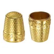 2pcs Sewing Thimble Copper Sewing Thimble Finger Protector, Golden