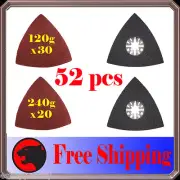 52 Pc Triangular Sanding Kit Oscillating Multi Tool Pad Fein Multimaster Bosch