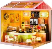 Generic DIY Mini House Craft Set with Furniture Tiny House Diorama for Teens, Milk Tea Shop