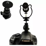 Monitor Flash MIC Bracket 360° Swivel Ball Head Hot Shoe Mount Adapter Camera