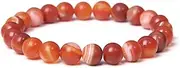 [QJZM] Green White Natural Turquoises Agat Lapis Lazuli Stone Bracelet Homme Femme Charms 8MM Men Strand Beads Yoga Bracelets Women-red veins agate_23cm