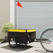 Generic Bike Trailer Black and Yellow 45 kg Iron,Sporting Goods,Outdoor Recreation,Cycling,Bicycle Accessories,Bicycle Trailers