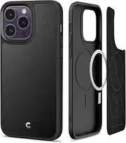 SPIGEN CYRILL Kajuk Mag Case Designed for Apple iPhone 14 Pro (2022)(6.1-inch) Wallet Leather Cover - Black