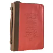 Women's Fashion Bible Cover I Know The Plans Jeremiah 29:11, Pink/Brown Faux ...