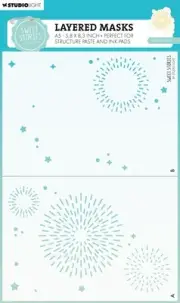 Studio Light Sweet Stories 8.25"X5.83" Stencil-Nr. 267, Fireworks SMASK267