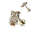 Piercing Ear Labret Cartilage Owl Rose