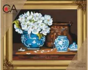 "Peony" Printed Needlepoint Tapestry Canvas 6256