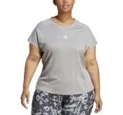 Adidas Train Essentials V-Neck Short-Sleeve Tee Grey Heather Plus Size 3X