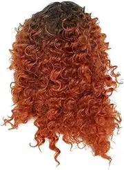 Wigs for Women, Mid-Length Curly Wavy Synthetic Hair, Gradient Brown Wig with Bangs, Comfortable, Lightweight, Stylish, for Daily Use or Special Occasions