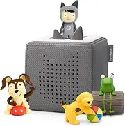tonies Toniebox Pre-school Starter Set Bundle Incl. 1 Creative 3 Playtime and Action Songs, Fun with Spot, and Oi Frog, Audiobooks and Music Player Speaker for Kids, Screenfree, Grey