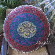 28" Indian Mandala Floor Pillow Cushion Ottoman Covers Round Pillow Covers Throw