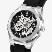 W&V Moon Shadow 42mm Silver Skeleton Silver Stainless Steel Automatic Watch
