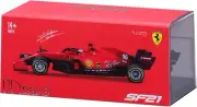 Bburago B18-36828L 1:43 F1 2021 Ferrari SF21 with Helmet Leclerc, Assorted De...