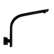 Ascend Square Black Gooseneck Wall Shower Arm