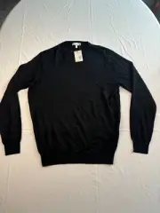 Peter Millar Sweater Mens Size Small Pullover Autumn Crest V-Neck Wool Black