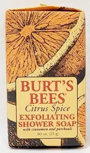 Burt's Bees CITRUS SPICE Exfoliating Shower Soap Patchouli Bar .80 oz/23g New