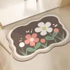 Water Absorption Bath Mat Diatomite Print Rug Durable Floor Rug for Bathroom