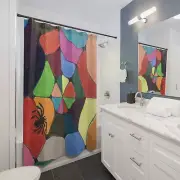 Halloween Colorized Spider Web Shower Curtain