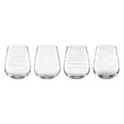 Mingle Stemless Wine Glasses Set of 4 4 Count Clear