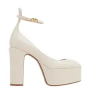 Tan-Go 155mm platform pumps 40.5 Light ivory white