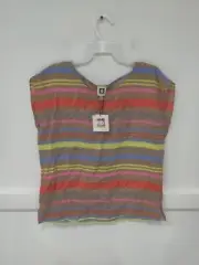 NWT Anne Klein Women's Lightweight Striped Tank Top Brown Size M $50 2A137