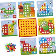 Educational Button Art Toys Toddlers Fine Motor Skills Learning Toy 1 Set of Mosaic Pegboard Puzzle Toy for Boys and Girls