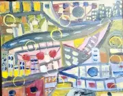 Fun City, Acrylic Painting - 16x20 Hand Painted Artwork on Canvas