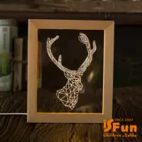 在飛比找momo購物網優惠-【iSFun】立體相框＊實木3D療癒造型夜燈/聖誕馴鹿