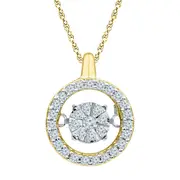 10k Yellow Gold Round Diamond Dangle Pendant 1/5 Cttw